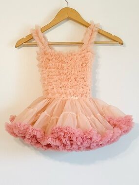 Q.Cutians  Paris Girls Ballet Mesh Tulle Tutu Dress Princess Ballerina 3T-4T EUC